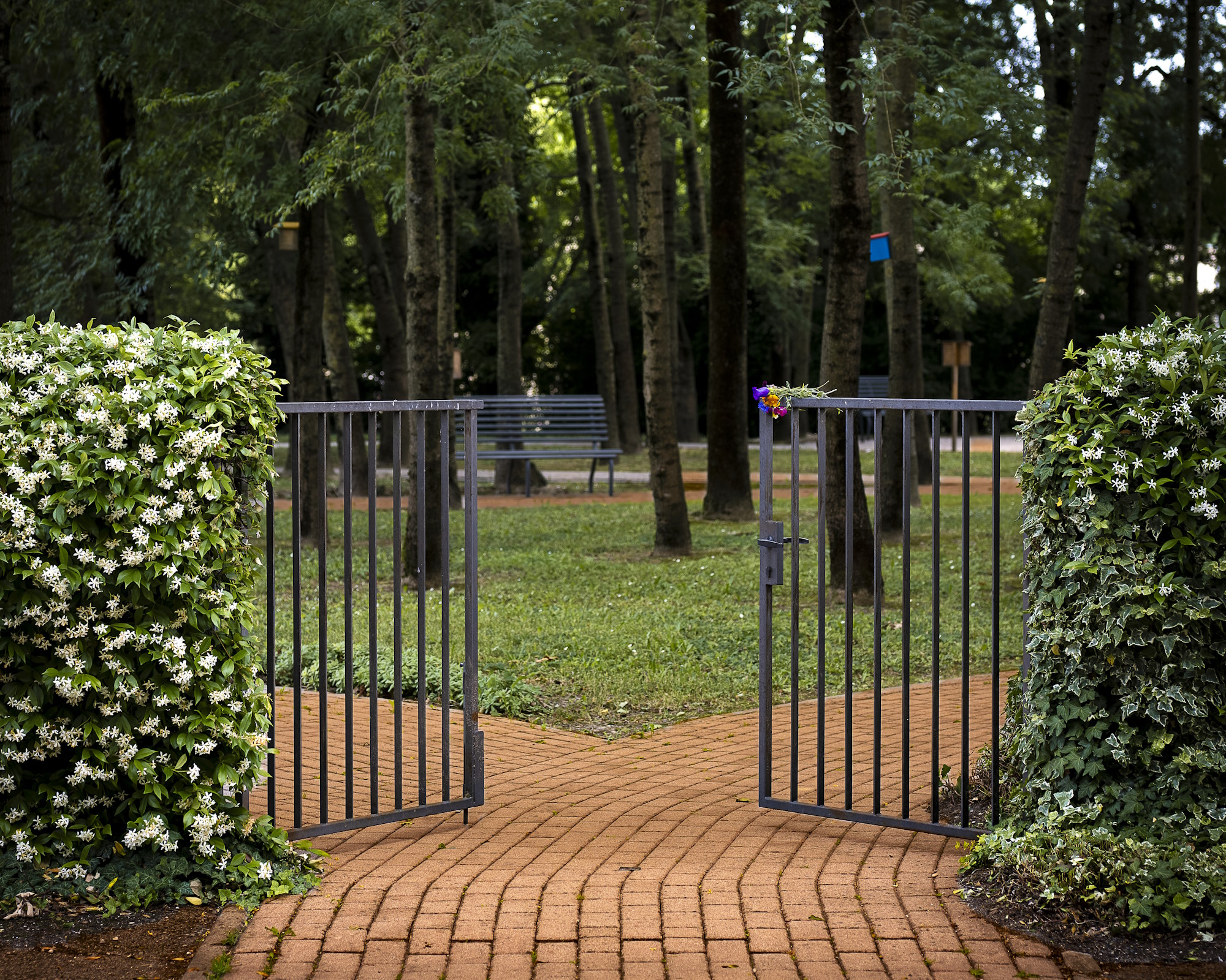 Cancello del giardino aperto